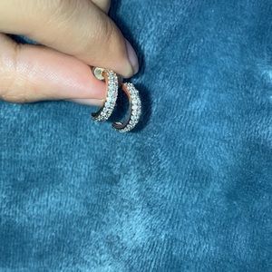 Sterling silver half hoop earring